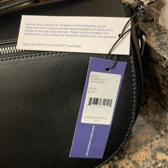 Rebecca Minkoff Black Aster Saddle Crossbody Retail 295.00 NWT - Picture 8 of 9